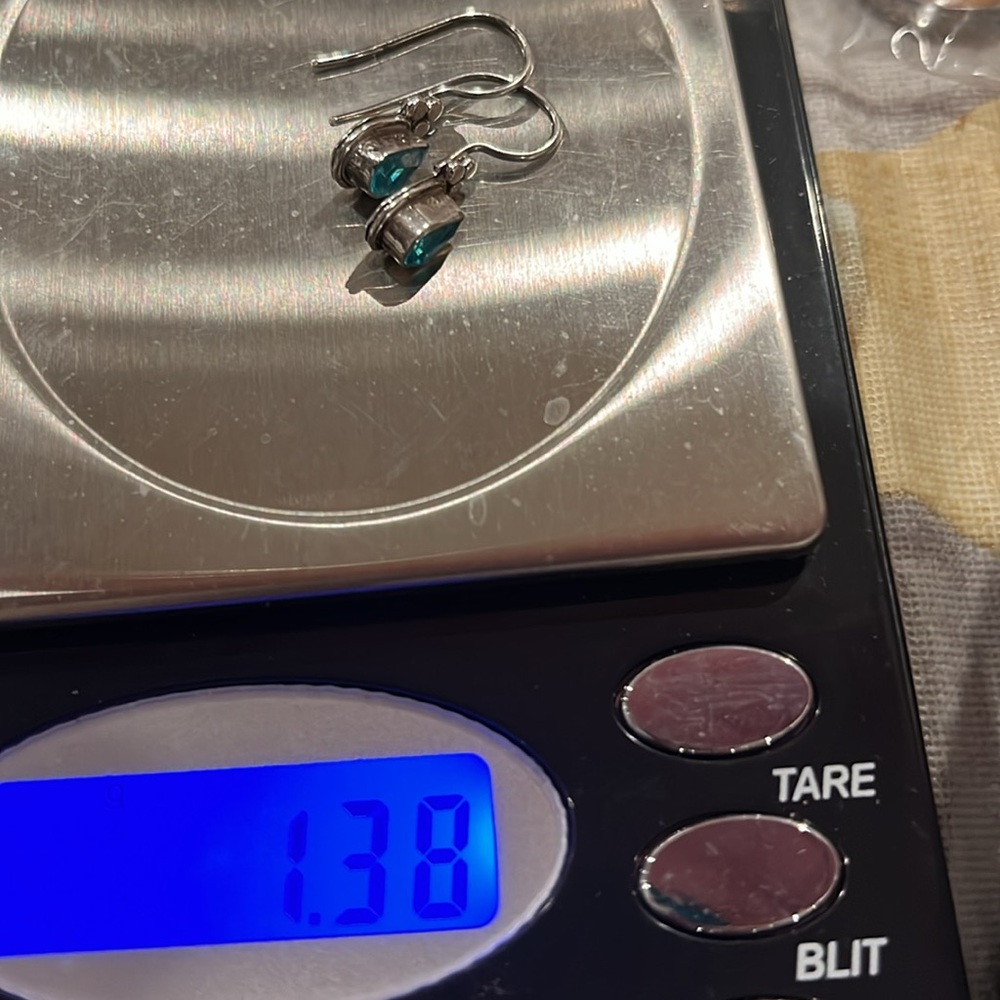 Sterling Blue Topaz Teardrop Earrings - Picture 5 of 6